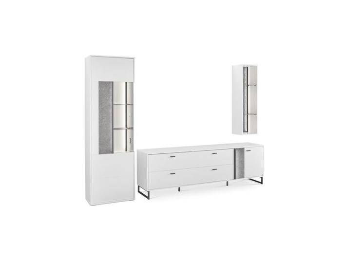 set one by Musterring Deltona Wohnwand 3-teilig Type 03/103 - optional mit Beleuchtung - Dekor weiß matt , inkl. Beleuchtung , Vitrine links, Modern, Zeitlos, Soft-Close-Funktion von set-one-by-Musterring