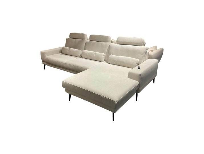 set one by Musterring Ecksofa Ecksofa SO 3600 Stoff Calido Natur SG2 Metallfuß Schwarz mit Kissen von set-one-by-Musterring