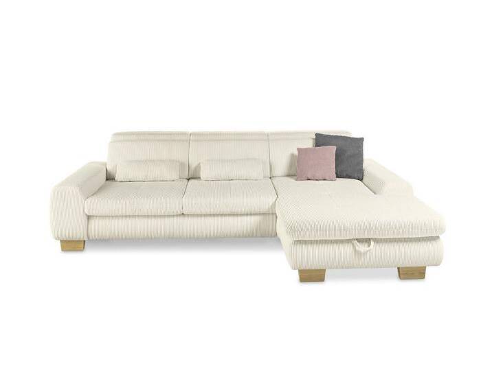 set one by Musterring Ecksofa SO 3400, 2 Teile, beige, Sitzhöhe 47 cm-Kopfteilverstellung-Bettfunktion -Stauraum im Longchair, Cord natur von set-one-by-Musterring