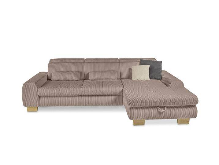 set one by Musterring Ecksofa SO 3400, 2 Teile, rot, Sitzhöhe 47 cm-Kopfteilverstellung-Bettfunktion -Stauraum im Longchair, Cord rose von set-one-by-Musterring