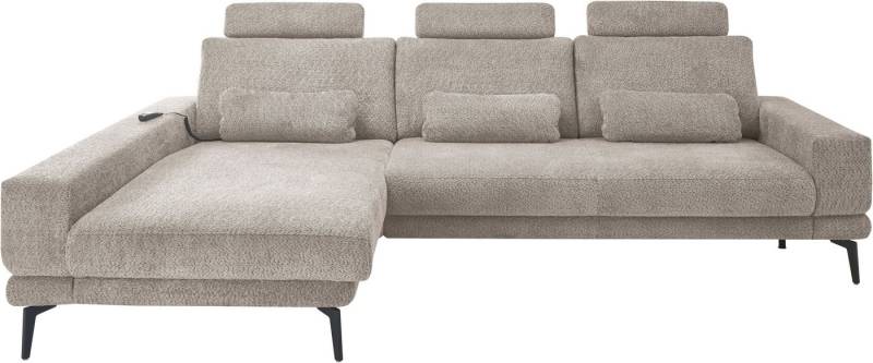 set one by Musterring Ecksofa SO 3600, inkl motor. Sitztiefenverstellung, Kopfstützen, Nierenkissen, Sitzhöhe 42 cm, Federkern, Breite 293 x Tiefe 180 cm, Kama stone von set one by Musterring