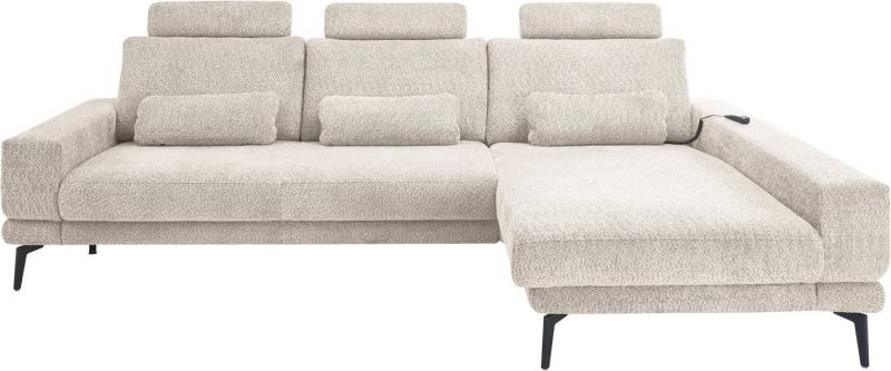 set one by Musterring Ecksofa SO 3600, inkl motor. Sitztiefenverstellung, Kopfstützen, Nierenkissen, Sitzhöhe 44 cm, Kaltschaum, Breite 293 x Tiefe 180 cm, Kama sand von set one by Musterring