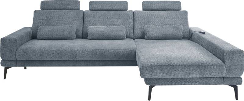 set one by Musterring Ecksofa SO 3600, inkl motor. Sitztiefenverstellung, Kopfstützen, Nierenkissen, Sitzhöhe 42 cm, Kaltschaum, Breite 293 x Tiefe 180 cm, Kama blue von set one by Musterring
