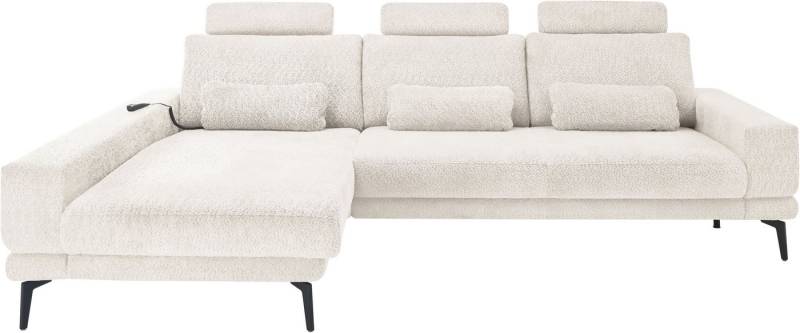set one by Musterring Ecksofa SO 3600, inkl motor. Sitztiefenverstellung, Kopfstützen, Nierenkissen, Sitzhöhe 44 cm, Kaltschaum, Breite 293 x Tiefe 180 cm, Kama natur von set one by Musterring