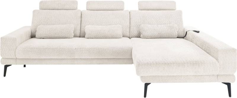 set one by Musterring Ecksofa SO 3600, inkl motor. Sitztiefenverstellung, Kopfstützen, Nierenkissen, Sitzhöhe 44 cm, Kaltschaum, Breite 293 x Tiefe 180 cm, Kama natur von set one by Musterring
