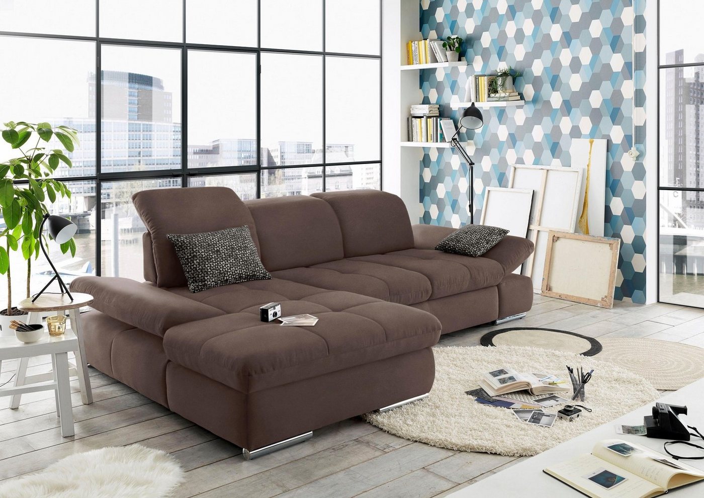 set one by Musterring Ecksofa SO 4100, Recamiere links oder rechts, wahlweise mit Bettfunktion von set one by Musterring