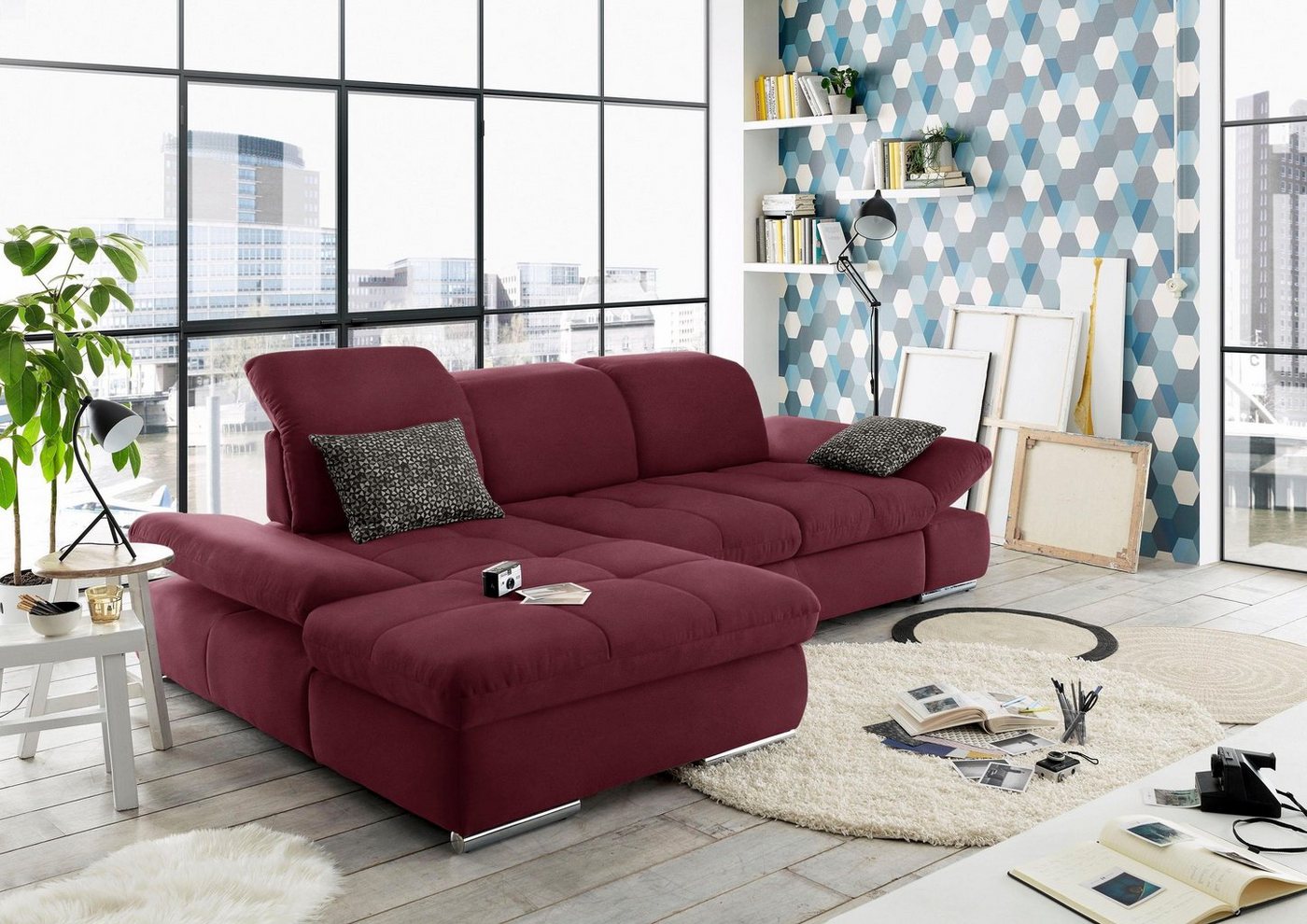 set one by Musterring Ecksofa SO 4100, Recamiere links oder rechts, wahlweise mit Bettfunktion von set one by Musterring