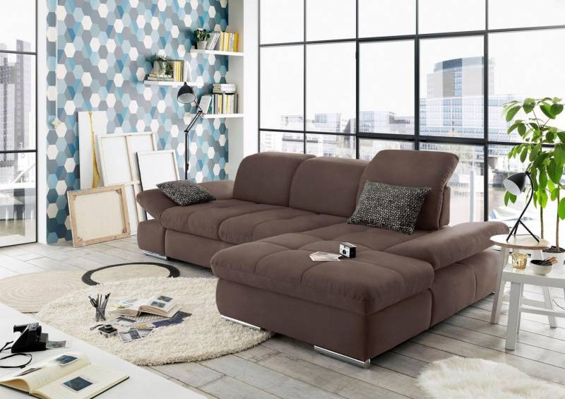 set one by Musterring Ecksofa SO4100 V, mit verstellbaren Kopfteilen, wahlweise mit Funktionen, Cord-Bezug von set one by Musterring