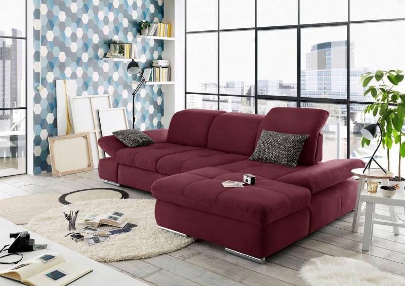 set one by Musterring Ecksofa SO4100 V, mit verstellbaren Kopfteilen, wahlweise mit Funktionen, Cord-Bezug von set one by Musterring