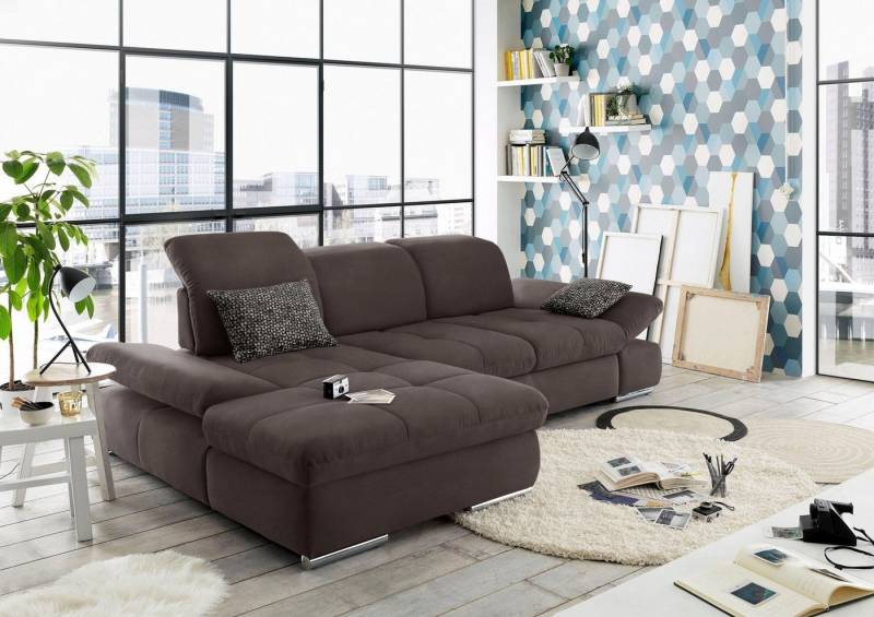 set one by Musterring Ecksofa SO4100 V, mit verstellbaren Kopfteilen, wahlweise mit Funktionen, Cord-Bezug von set one by Musterring