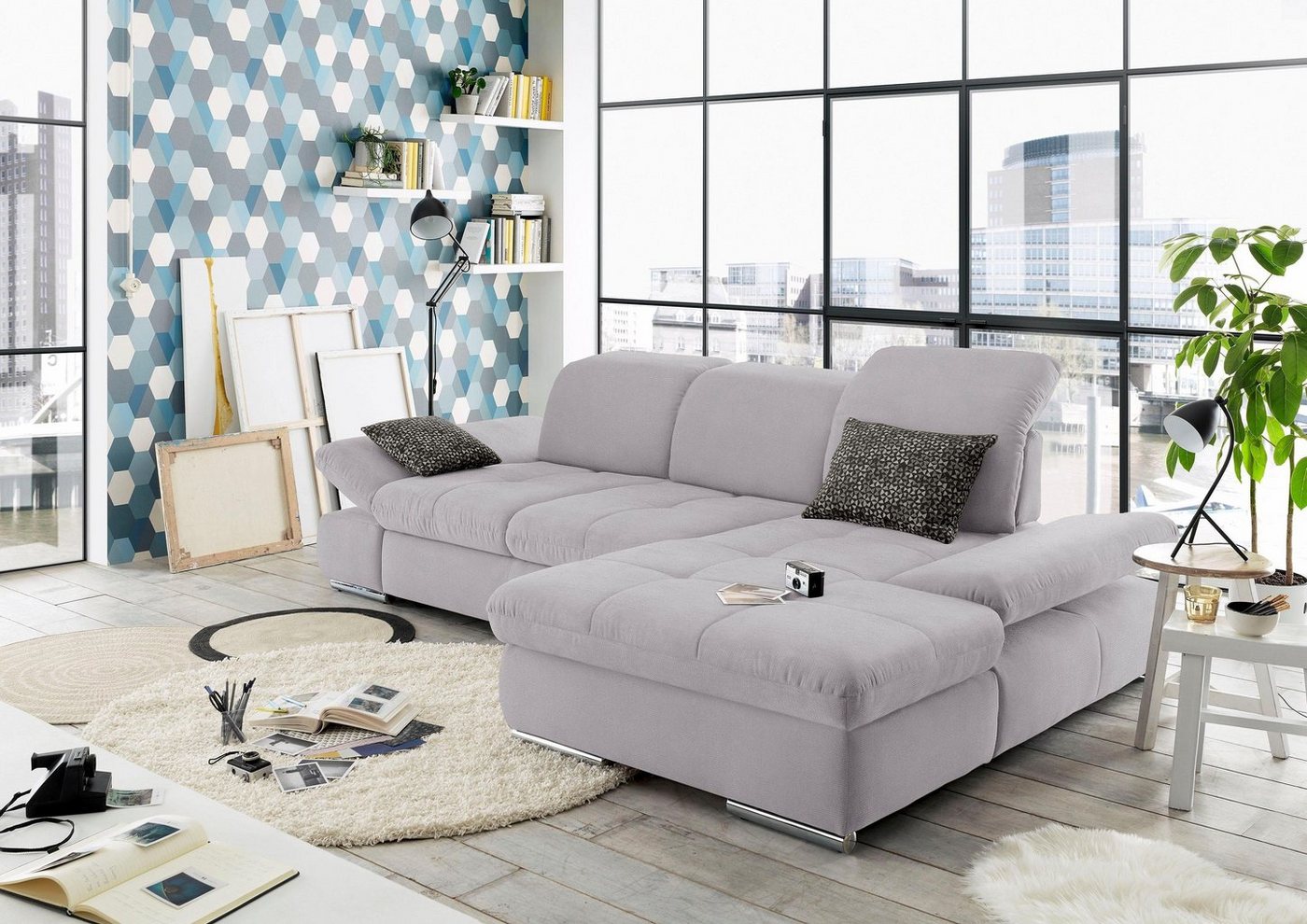 set one by Musterring Ecksofa SO 4100, Recamiere links oder rechts, wahlweise mit Bettfunktion von set one by Musterring