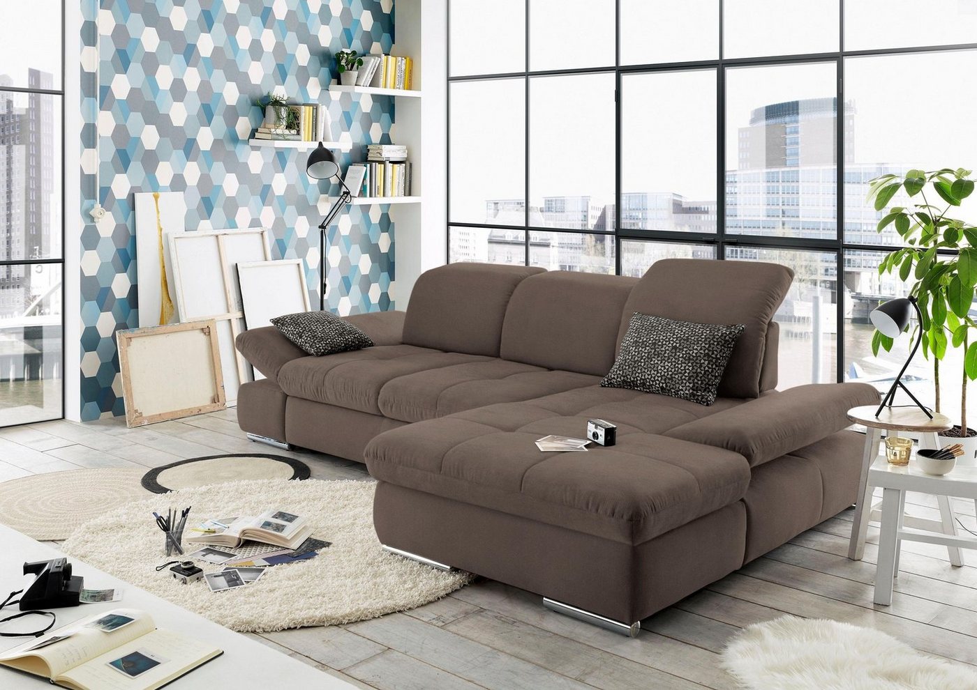 set one by Musterring Ecksofa SO 4100, Recamiere links oder rechts, wahlweise mit Bettfunktion von set one by Musterring