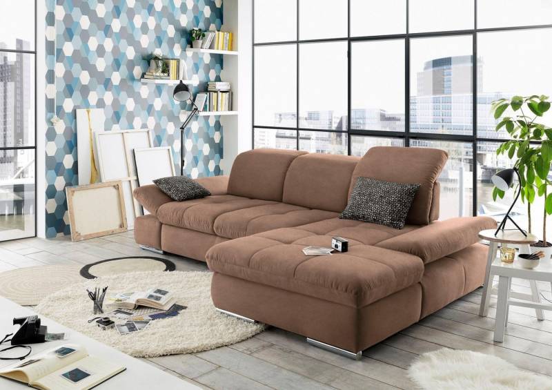 set one by Musterring Ecksofa SO4100 V, mit verstellbaren Kopfteilen, wahlweise mit Funktionen, Cord-Bezug von set one by Musterring