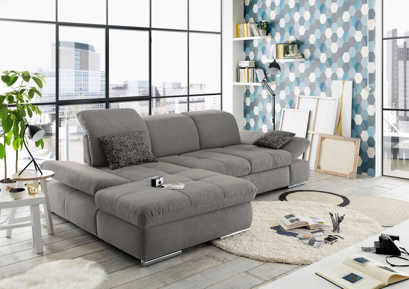 set one by Musterring Ecksofa SO 4100, Recamiere links oder rechts, wahlweise mit Bettfunktion von set one by Musterring