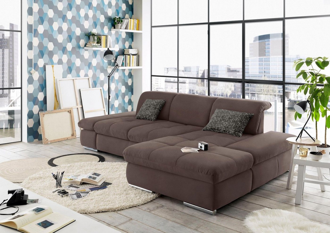 set one by Musterring Ecksofa SO 4100, Recamiere links oder rechts, wahlweise mit Bettfunktion von set one by Musterring