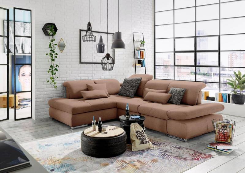 set one by Musterring Ecksofa SO 4100 mit komfortablen Federkern und Kopfteilverstellung, wahlweise mit Bettfunktion und Sitztiefenverstellung, L-Form von set one by Musterring