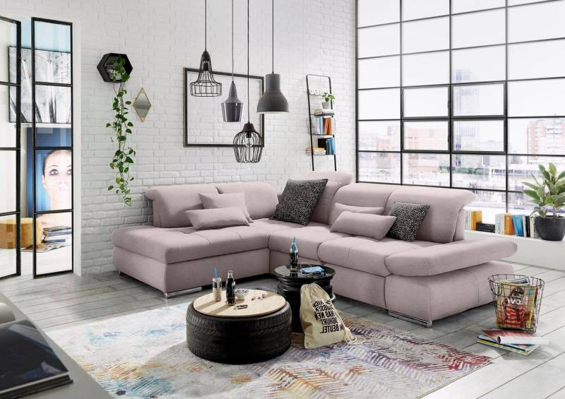 set one by Musterring Ecksofa SO 4100 mit komfortablen Federkern und Kopfteilverstellung, wahlweise mit Bettfunktion und Sitztiefenverstellung, L-Form von set one by Musterring