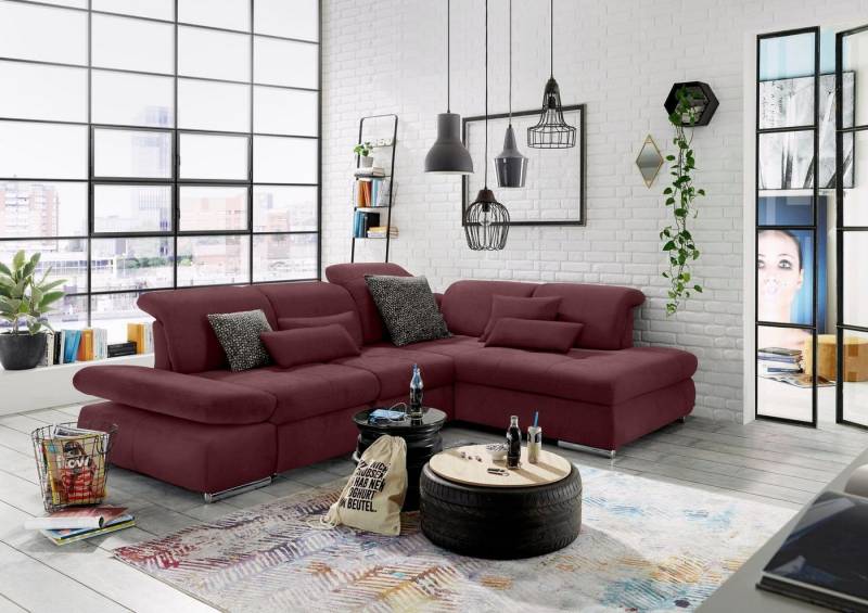 set one by Musterring Ecksofa SO 4100 mit komfortablen Federkern und Kopfteilverstellung, wahlweise mit Bettfunktion und Sitztiefenverstellung, L-Form von set one by Musterring