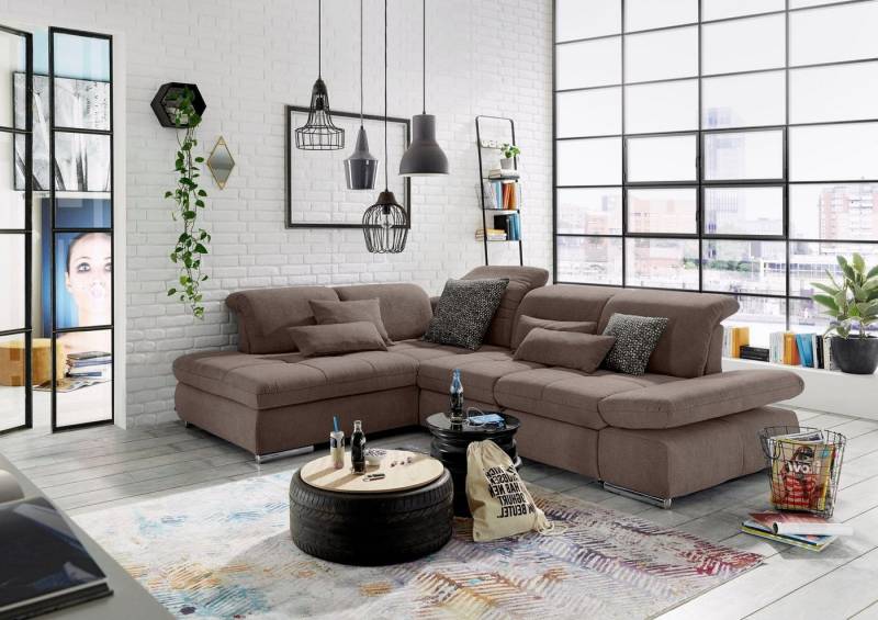 set one by Musterring Ecksofa SO 4100 mit komfortablen Federkern und Kopfteilverstellung, wahlweise mit Bettfunktion und Sitztiefenverstellung, L-Form von set one by Musterring
