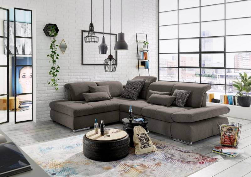 set one by Musterring Ecksofa SO 4100 mit komfortablen Federkern und Kopfteilverstellung, wahlweise mit Bettfunktion und Sitztiefenverstellung, L-Form von set one by Musterring