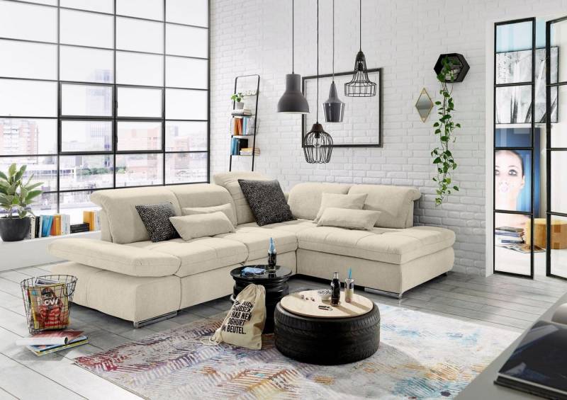 set one by Musterring Ecksofa SO 4100 mit komfortablen Federkern und Kopfteilverstellung, wahlweise mit Bettfunktion und Sitztiefenverstellung, L-Form von set one by Musterring