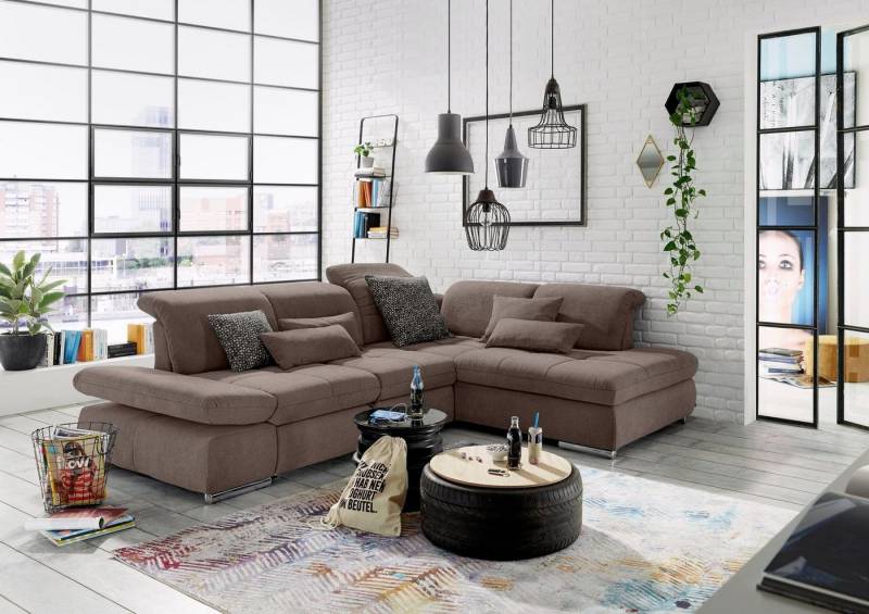 set one by Musterring Ecksofa SO 4100 mit komfortablen Federkern und Kopfteilverstellung, wahlweise mit Bettfunktion und Sitztiefenverstellung, L-Form von set one by Musterring