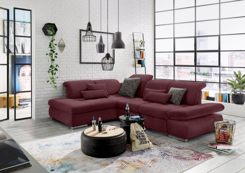set one by Musterring Ecksofa SO 4100 mit komfortablen Federkern und Kopfteilverstellung, wahlweise mit Bettfunktion und Sitztiefenverstellung, L-Form von set one by Musterring