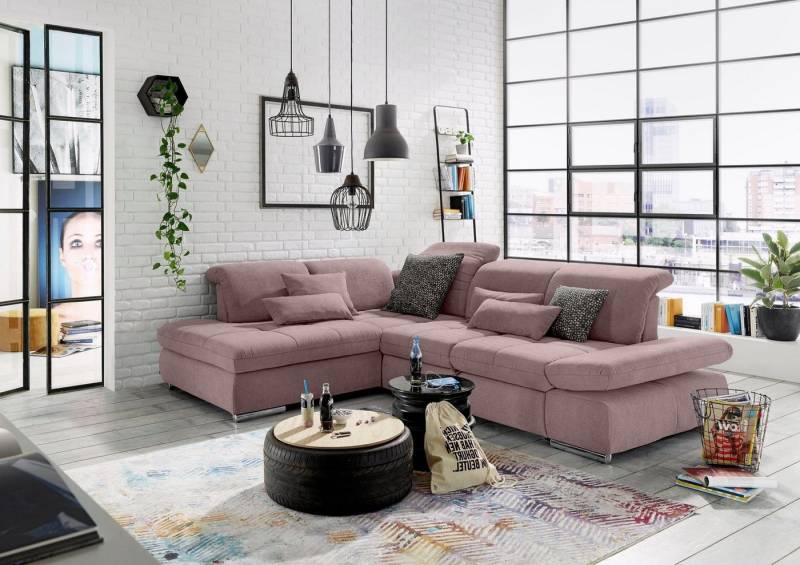 set one by Musterring Ecksofa SO 4100 mit komfortablen Federkern und Kopfteilverstellung, wahlweise mit Bettfunktion und Sitztiefenverstellung, L-Form von set one by Musterring