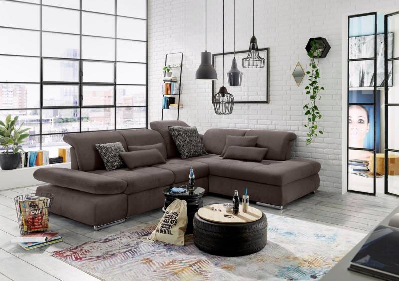 set one by Musterring Ecksofa SO 4100 mit komfortablen Federkern und Kopfteilverstellung, wahlweise mit Bettfunktion und Sitztiefenverstellung, L-Form von set one by Musterring