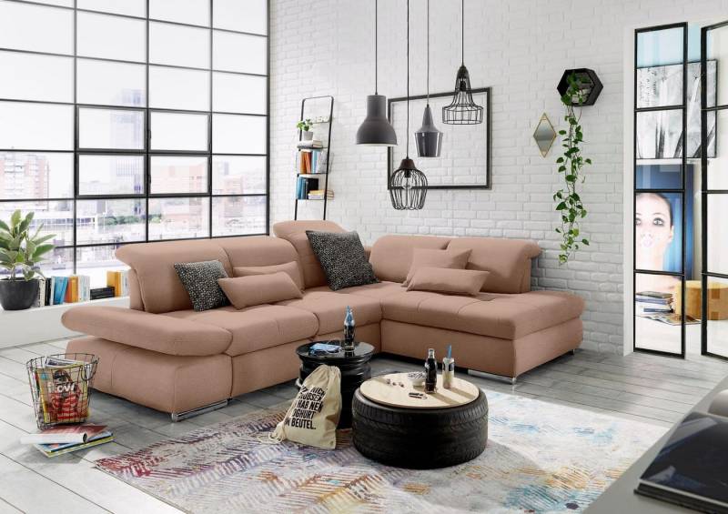 set one by Musterring Ecksofa SO 4100 mit komfortablen Federkern und Kopfteilverstellung, wahlweise mit Bettfunktion und Sitztiefenverstellung, L-Form von set one by Musterring