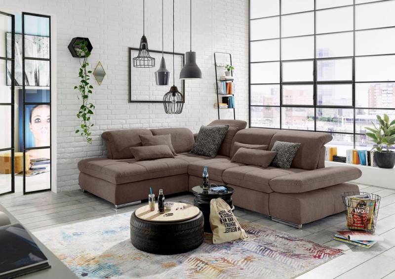 set one by Musterring Ecksofa SO 4100 mit komfortablen Federkern und Kopfteilverstellung, wahlweise mit Bettfunktion und Sitztiefenverstellung, L-Form von set one by Musterring