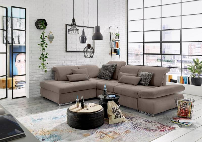 set one by Musterring Ecksofa SO 4100 mit komfortablen Federkern und Kopfteilverstellung, wahlweise mit Bettfunktion und Sitztiefenverstellung, L-Form von set one by Musterring