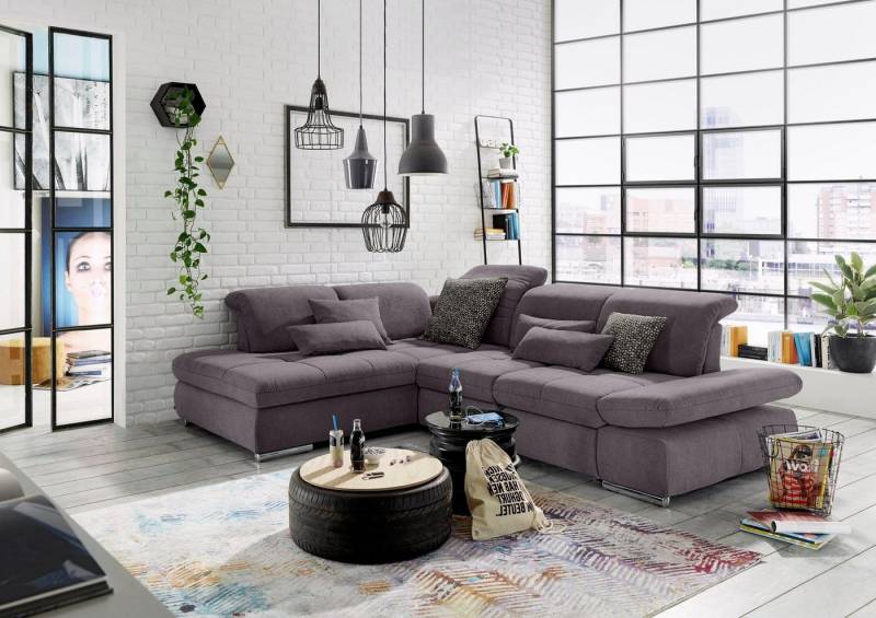 set one by Musterring Ecksofa SO 4100 mit komfortablen Federkern und Kopfteilverstellung, wahlweise mit Bettfunktion und Sitztiefenverstellung, L-Form von set one by Musterring