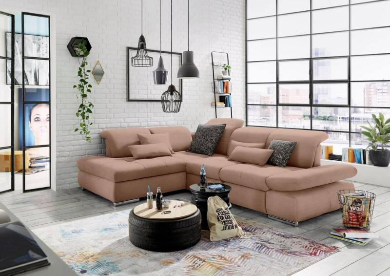 set one by Musterring Ecksofa SO 4100 mit komfortablen Federkern und Kopfteilverstellung, wahlweise mit Bettfunktion und Sitztiefenverstellung, L-Form von set one by Musterring