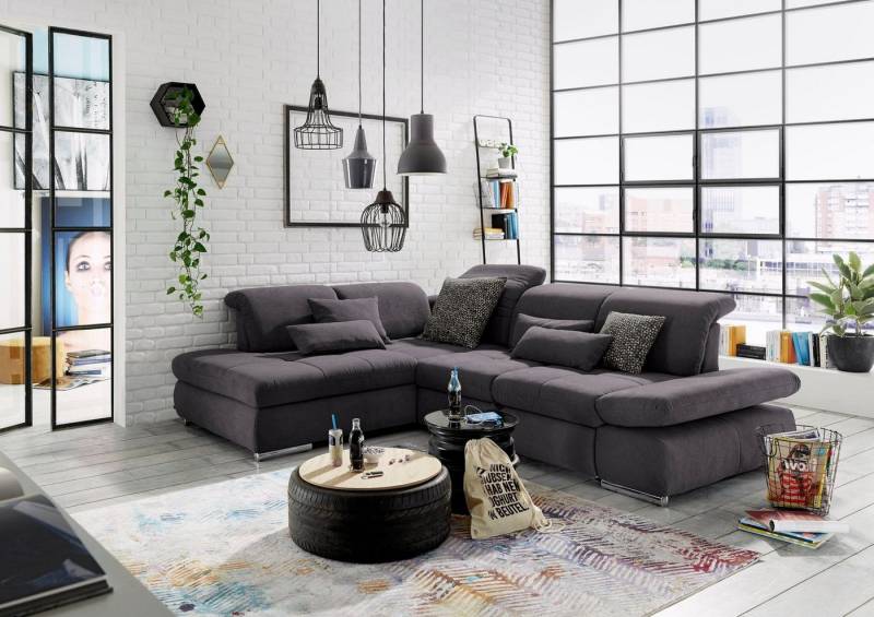 set one by Musterring Ecksofa SO 4100 mit komfortablen Federkern und Kopfteilverstellung, wahlweise mit Bettfunktion und Sitztiefenverstellung, L-Form von set one by Musterring