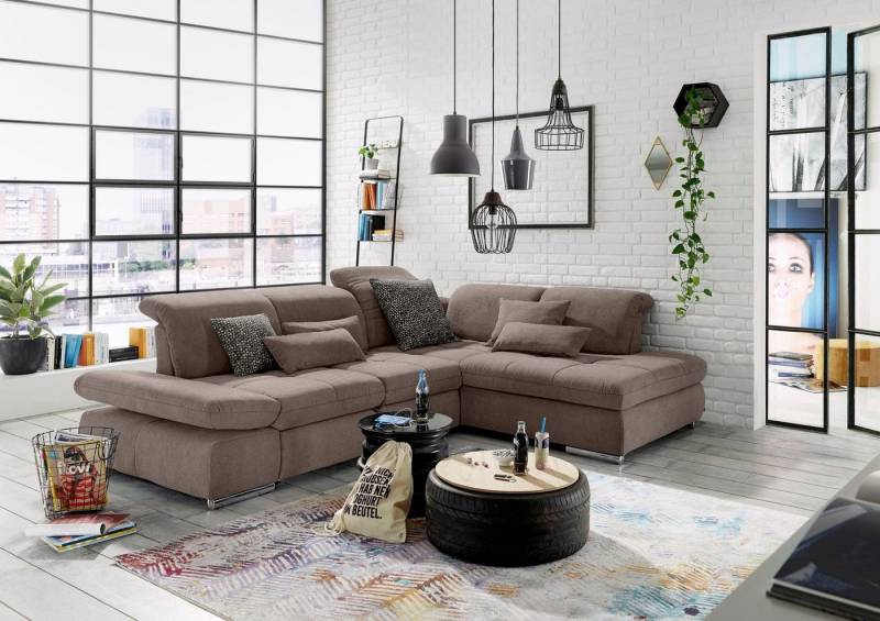 set one by Musterring Ecksofa SO 4100 mit komfortablen Federkern und Kopfteilverstellung, wahlweise mit Bettfunktion und Sitztiefenverstellung, L-Form von set one by Musterring