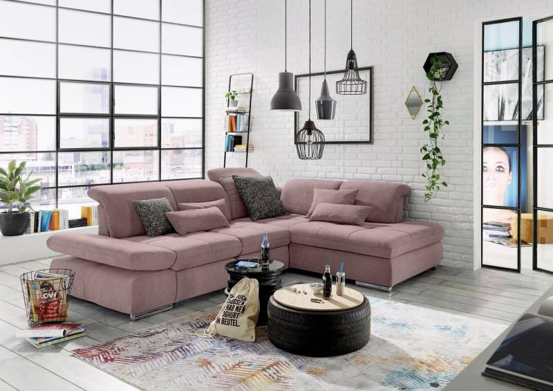 set one by Musterring Ecksofa SO 4100 mit komfortablen Federkern und Kopfteilverstellung, wahlweise mit Bettfunktion und Sitztiefenverstellung, L-Form von set one by Musterring