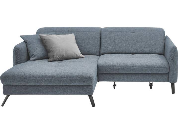 set one by Musterring Ecksofa SO 4400 V, Fuß schwarz, blau grau, Kaltschaum-mit Armteilverstellung-mit Kopfteilverstellung-mit Sitting-Bett motorisch von set-one-by-Musterring
