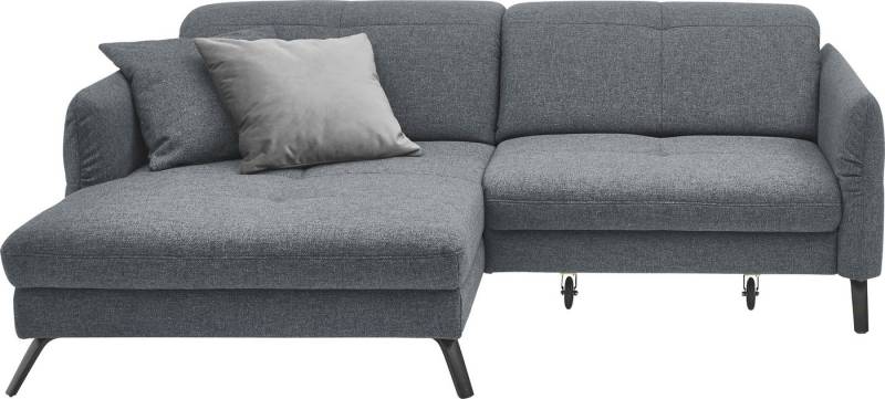 set one by Musterring Ecksofa SO 4400 V, wahlweise mit motorischer Bettfunktion & Kopfverstellung, Fuß schwarz von set one by Musterring