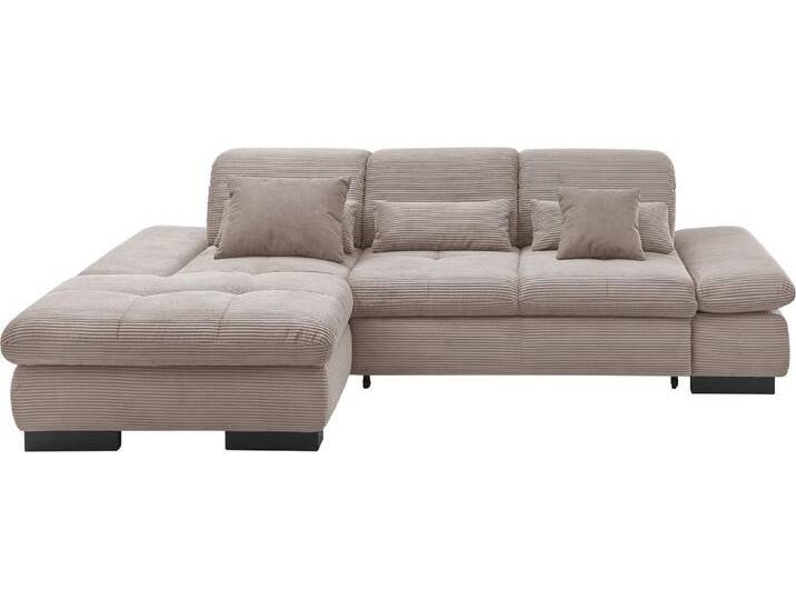 set one by Musterring Ecksofa SO4100 V, mit verstellbaren Kopfteilen, Cord-Bezug, grau von set-one-by-Musterring