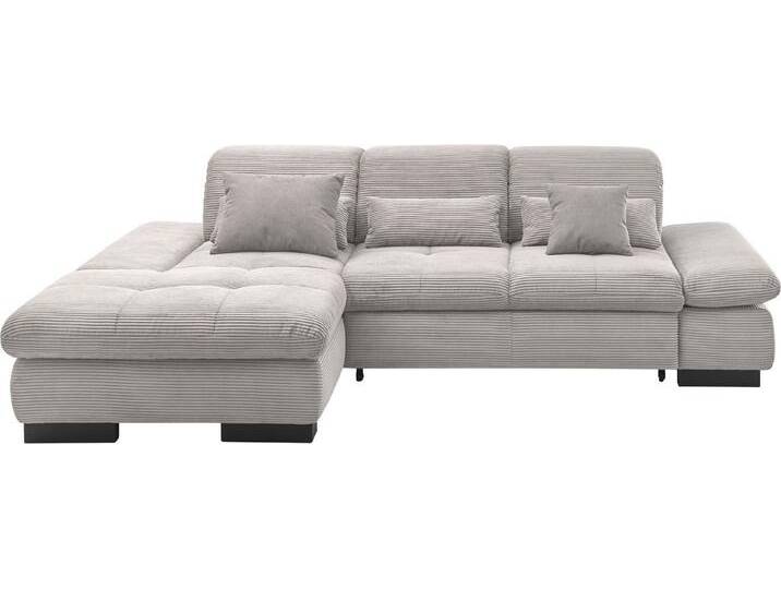 set one by Musterring Ecksofa SO4100 V, mit verstellbaren Kopfteilen, Cord-Bezug, grau von set-one-by-Musterring
