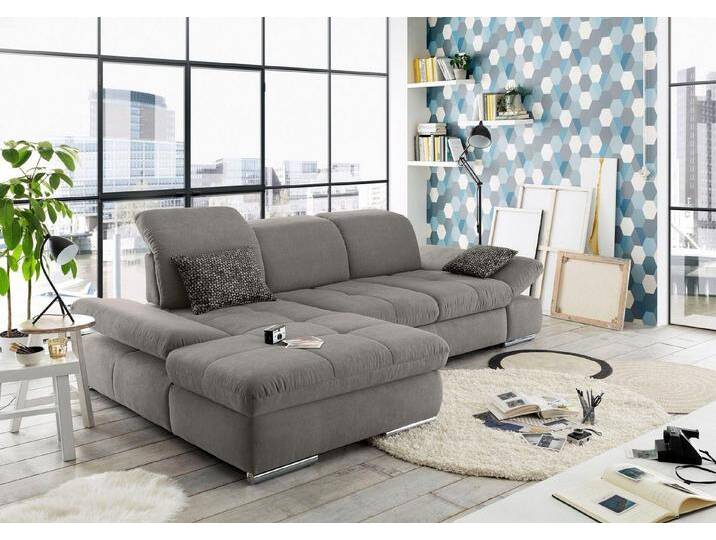 set one by Musterring Ecksofa SO4100 V, mit verstellbaren Kopfteilen, Cord-Bezug, grau von set-one-by-Musterring