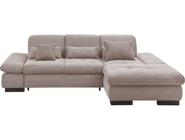 set one by Musterring Ecksofa SO4100 V, mit verstellbaren Kopfteilen, Cord-Bezug, grau von set-one-by-Musterring