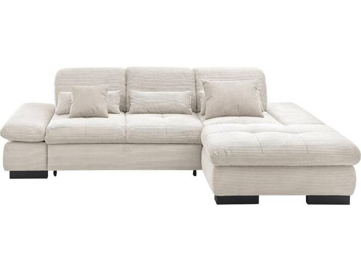 set one by Musterring Ecksofa SO4100 V, mit verstellbaren Kopfteilen, Cord-Bezug, weiß von set-one-by-Musterring