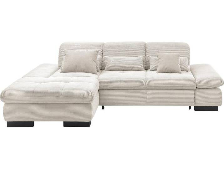 set one by Musterring Ecksofa SO4100 V, mit verstellbaren Kopfteilen, Cord-Bezug, weiß von set-one-by-Musterring