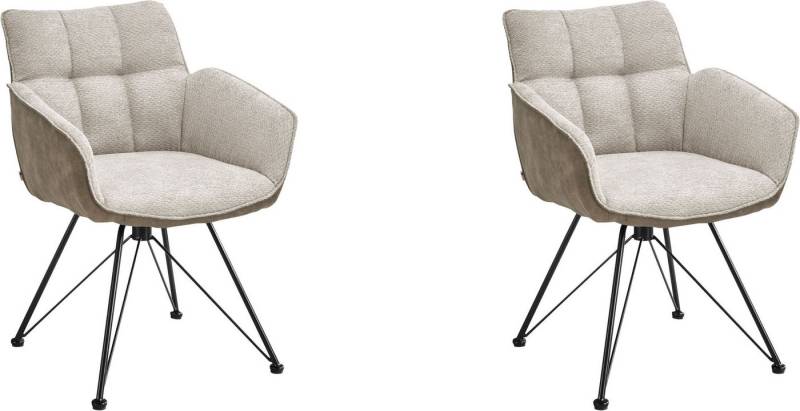 set one by Musterring Esszimmerstuhl Frisco-B (Set, 2 St), Bezug innen Chenille und außen Microfaser, Design-Gestell schwarz von set one by Musterring