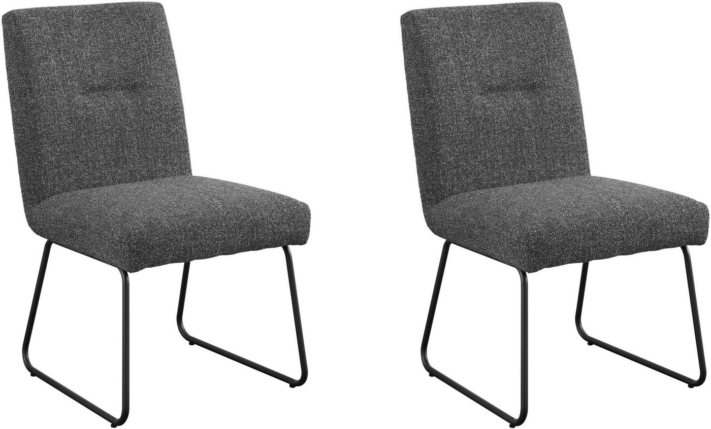 set one by Musterring Esszimmerstuhl Tracy, 2er-Set, Schlittengestell schwarz, Sitz aus Webstoff, B52 x T65 cm set one by Musterring Esszimmerstuhl Tracy, 2er-Set, Schlittengestell schwarz, Sitz aus Webstoff, B52 x T65 cm von set one by Musterring