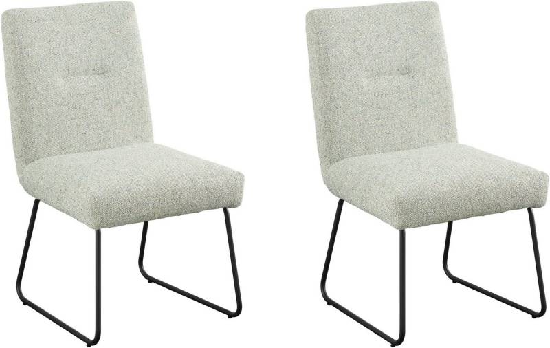set one by Musterring Esszimmerstuhl Tracy, 2er-Set, Schlittengestell schwarz, Sitz aus Webstoff, B52 x T65 cm von set one by Musterring