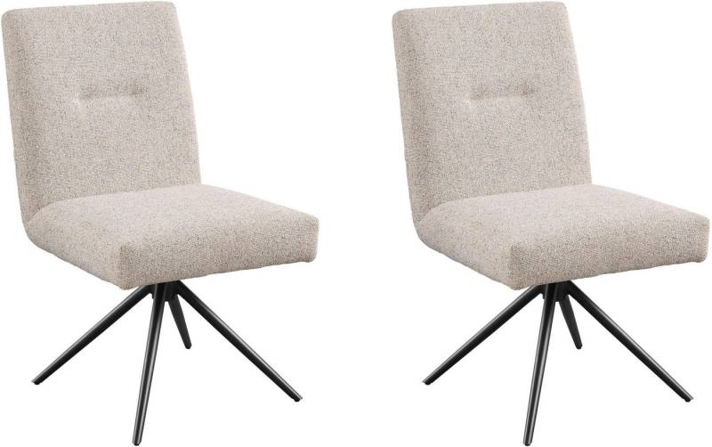 set one by Musterring Esszimmerstuhl Tracy, 2er-Set, Stativgestell schwarz, Sitz aus Webstoff, B52 x T65 cm von set one by Musterring