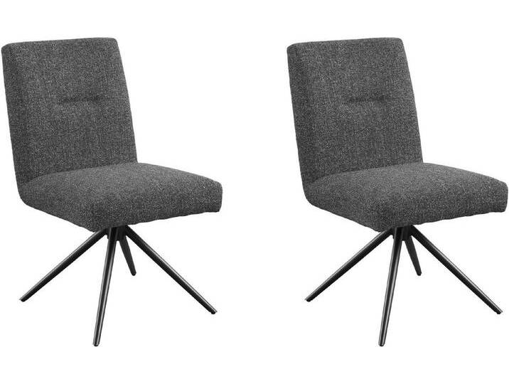 set one by Musterring Esszimmerstuhl Tracy, 2er-Set, Stativgestell schwarz, Sitz aus Webstoff, B52 x T65 cm von set-one-by-Musterring